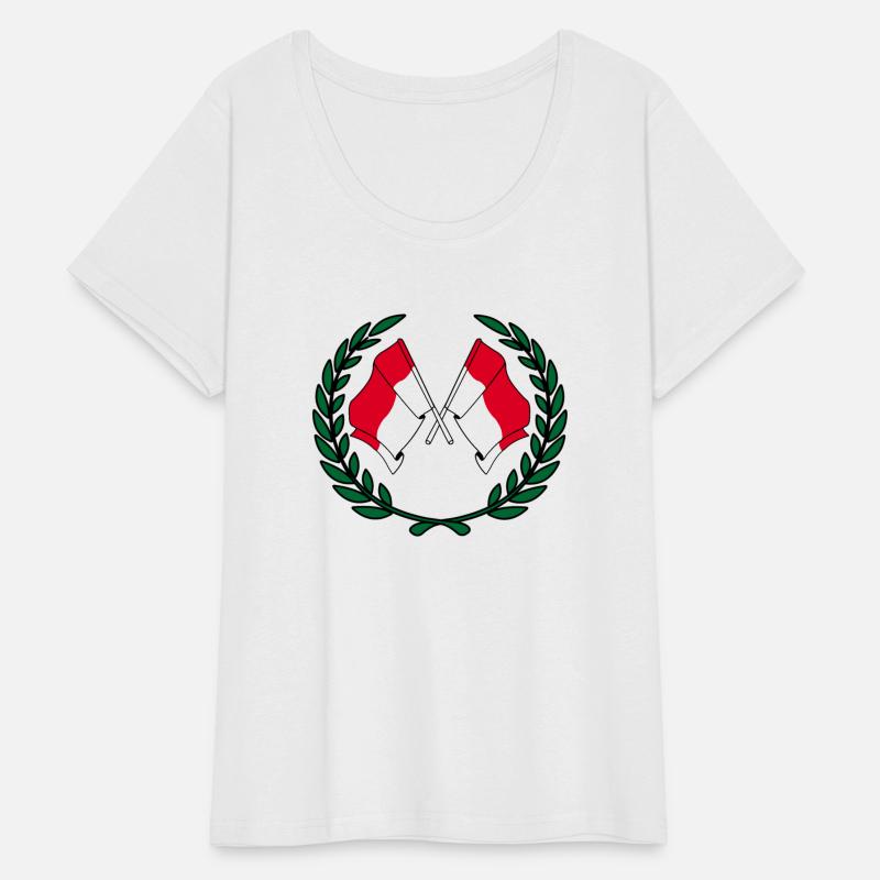 Indonesia flags in laurel wreath