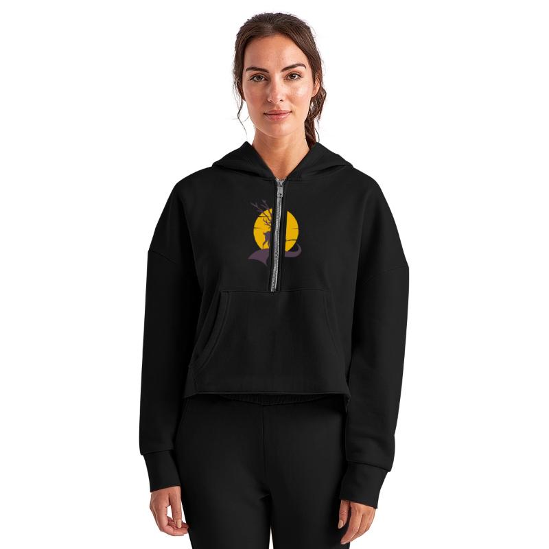 Kids T-Shirt Graceful Stag Yellow Sun Design