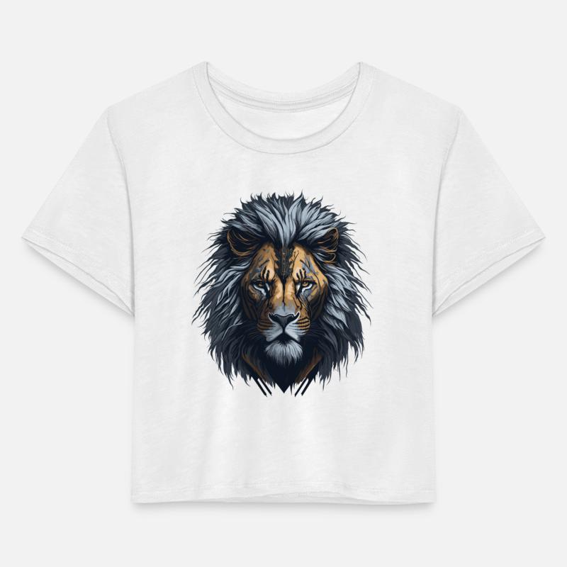 Lion head illustration with dark colors
