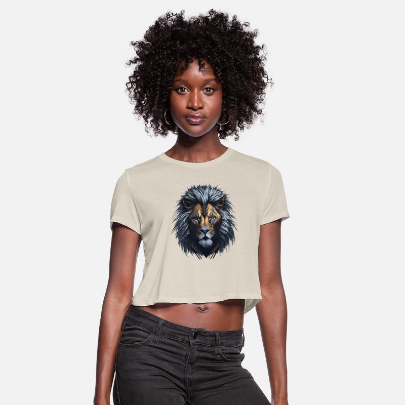 Lion head illustration with dark colors
