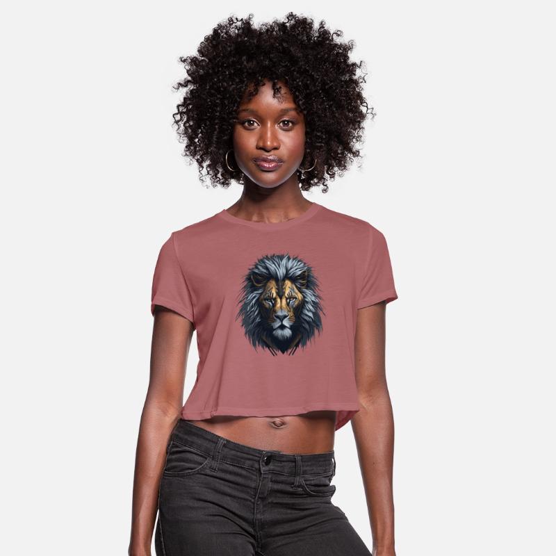 Lion head illustration with dark colors