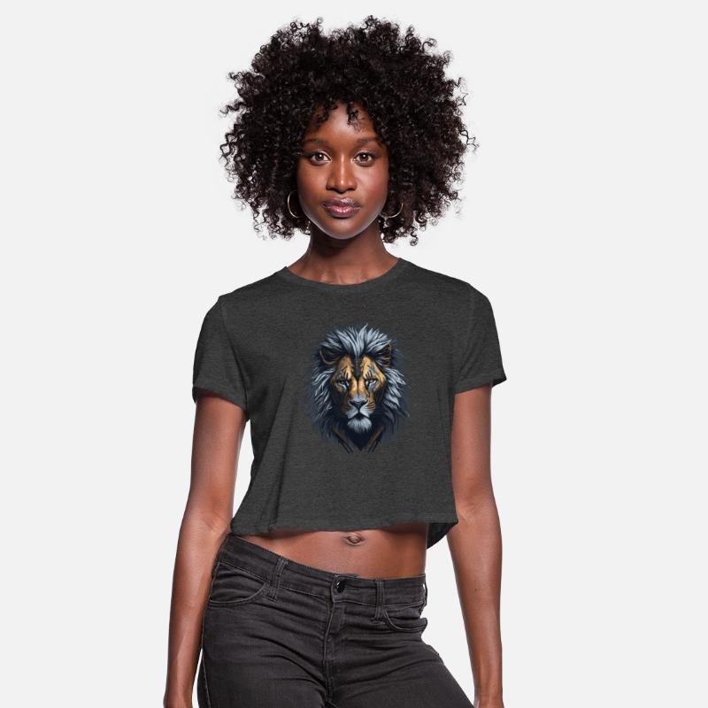 Lion head illustration with dark colors