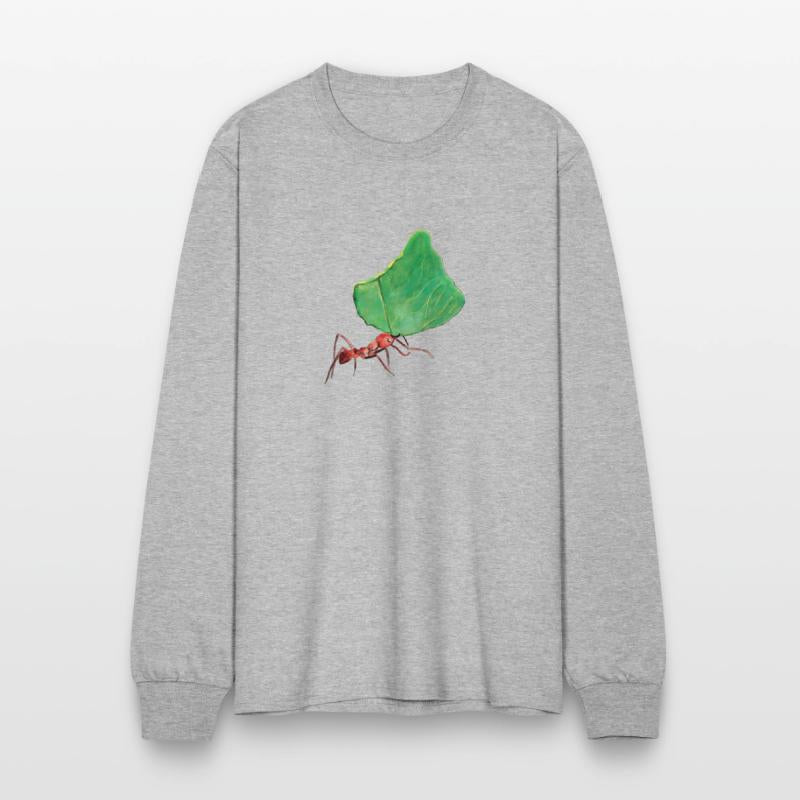 Little Ant Carrying a Big Leaf