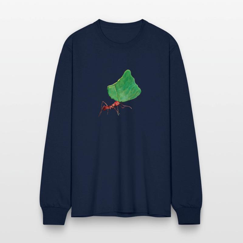 Little Ant Carrying a Big Leaf