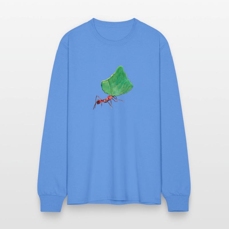 Little Ant Carrying a Big Leaf