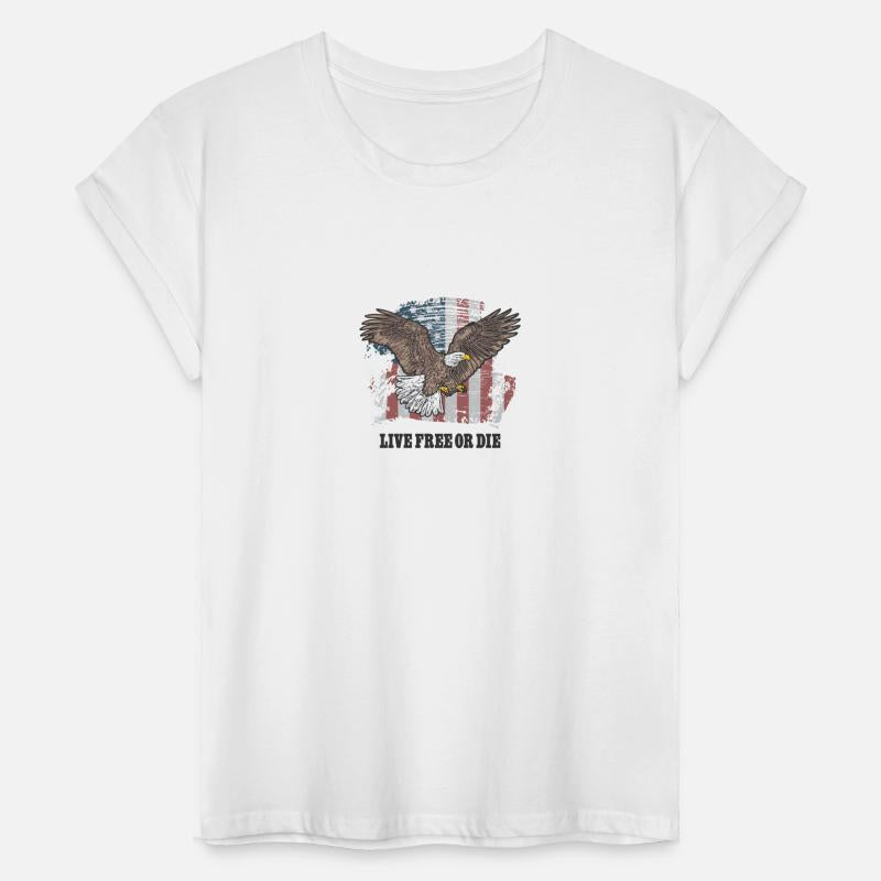 Live Free or Die - Bald Eagle - Grunge American Fl