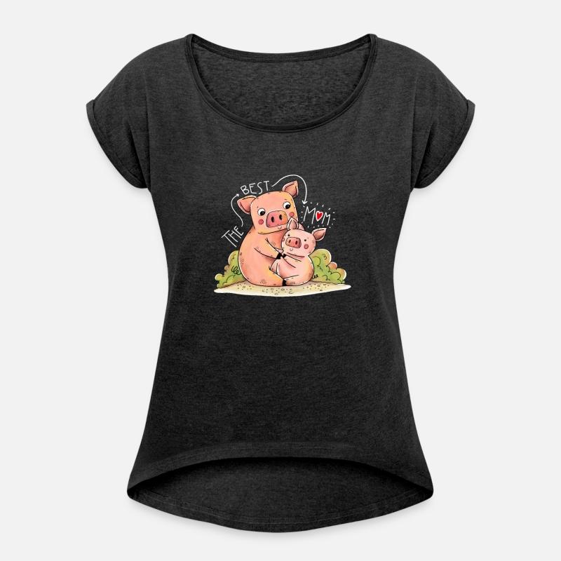 Mama Piggy and Baby Pig Cute Mothers Day Design