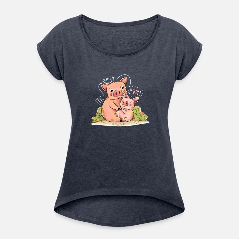 Mama Piggy and Baby Pig Cute Mothers Day Design
