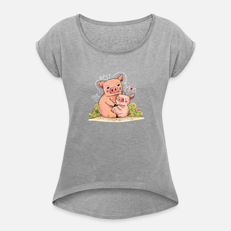 Mama Piggy and Baby Pig Cute Mothers Day Design