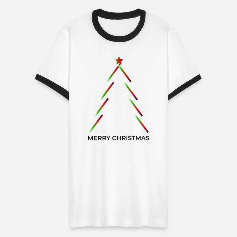 Merry Christmas Tree Black Horizontal Word