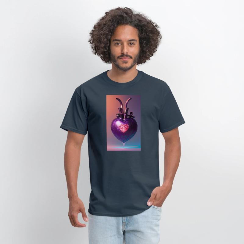 Modern Art Heart Robotic Futuristic Purple Design
