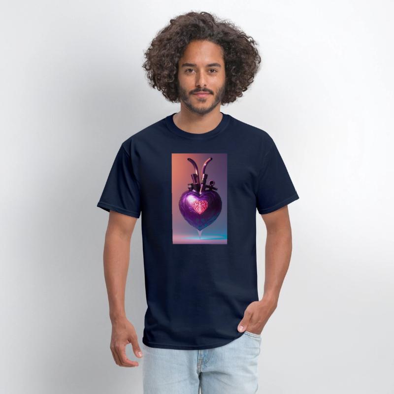 Modern Art Heart Robotic Futuristic Purple Design
