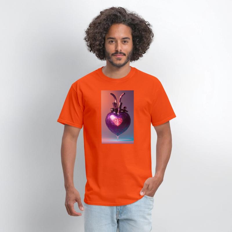 Modern Art Heart Robotic Futuristic Purple Design