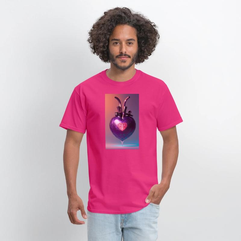 Modern Art Heart Robotic Futuristic Purple Design
