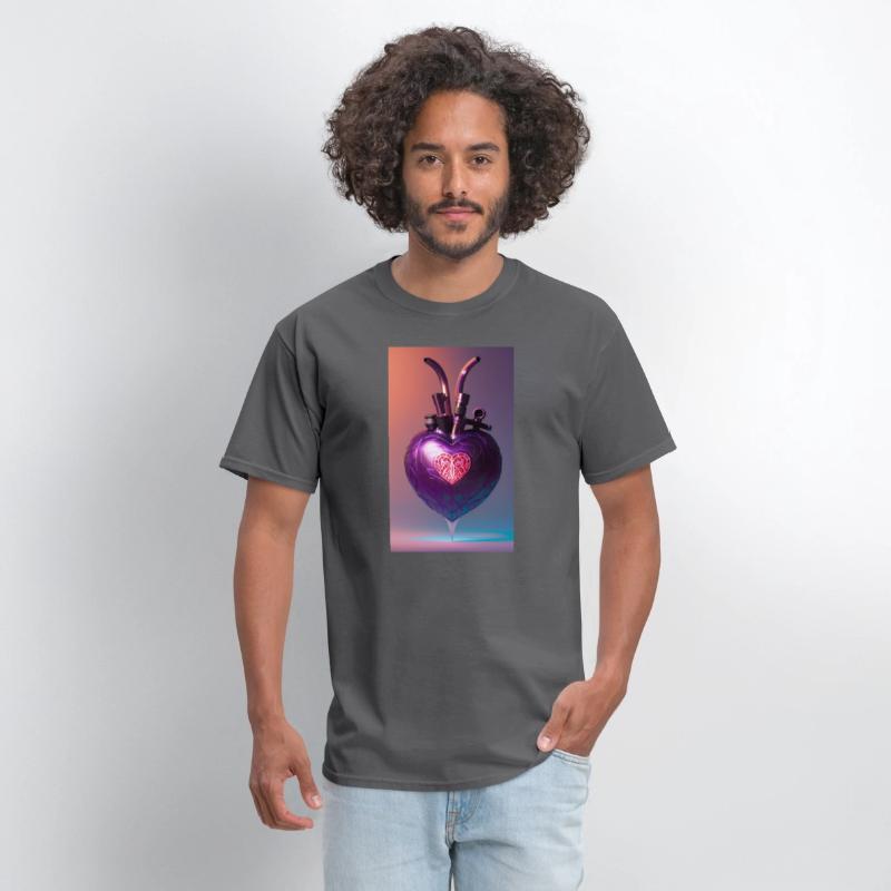 Modern Art Heart Robotic Futuristic Purple Design