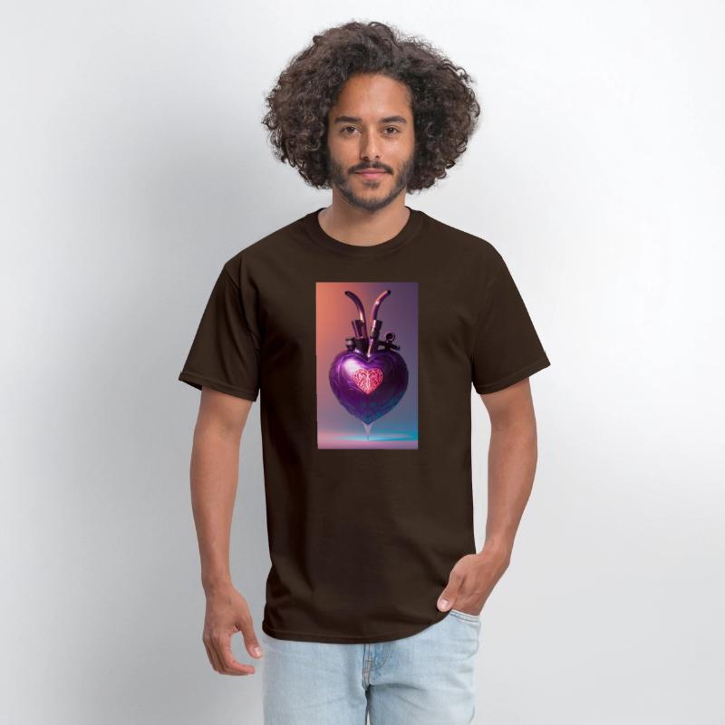 Modern Art Heart Robotic Futuristic Purple Design