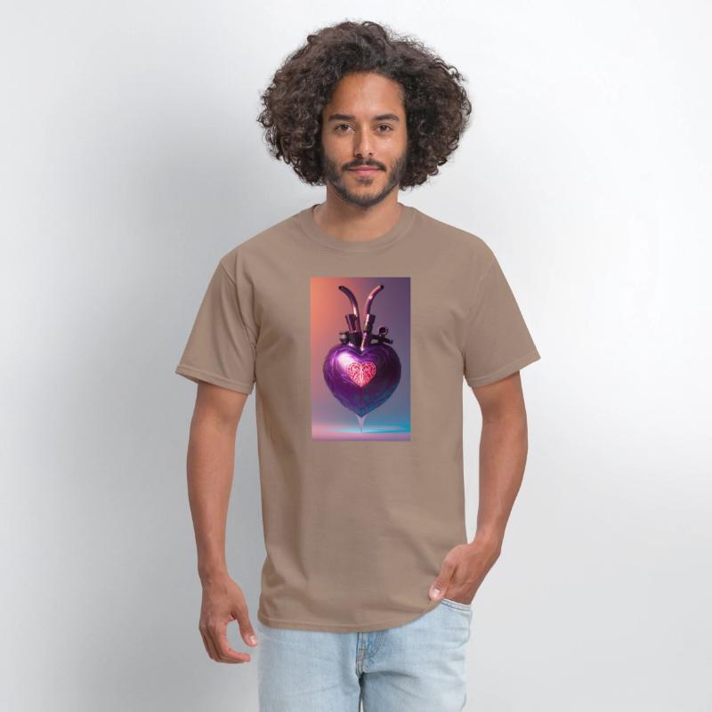 Modern Art Heart Robotic Futuristic Purple Design