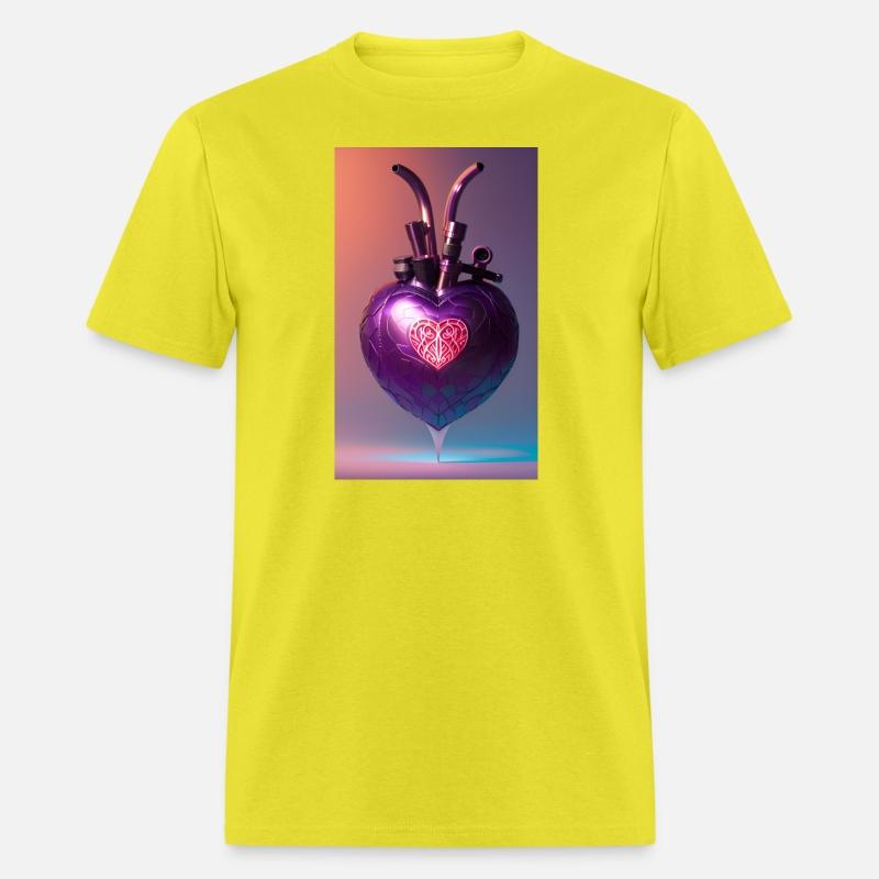 Modern Art Heart Robotic Futuristic Purple Design