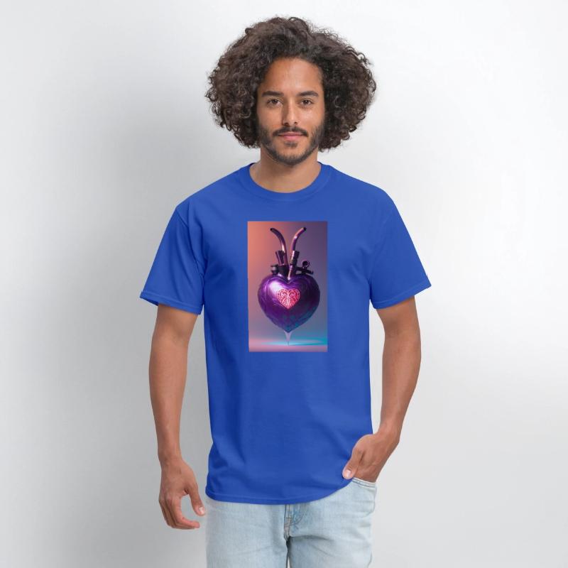 Modern Art Heart Robotic Futuristic Purple Design