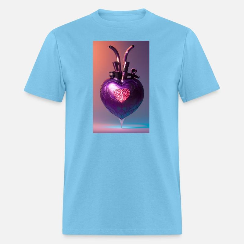 Modern Art Heart Robotic Futuristic Purple Design