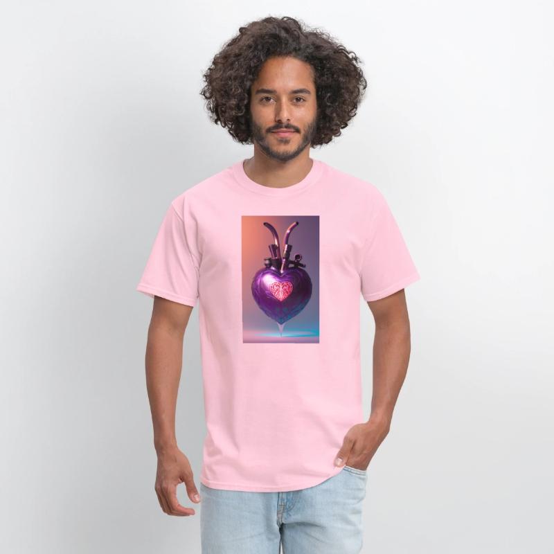 Modern Art Heart Robotic Futuristic Purple Design