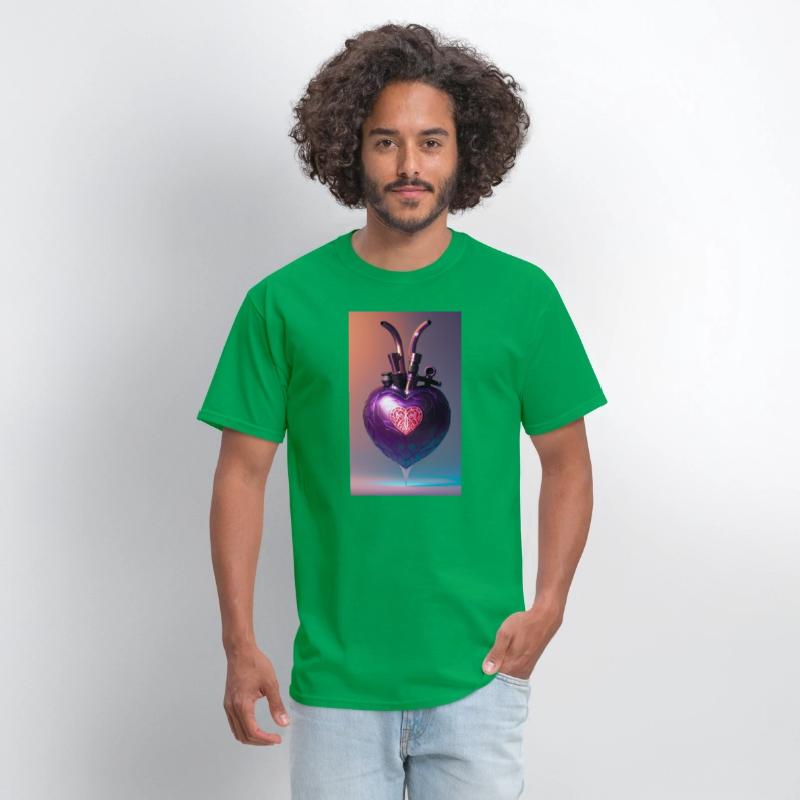 Modern Art Heart Robotic Futuristic Purple Design