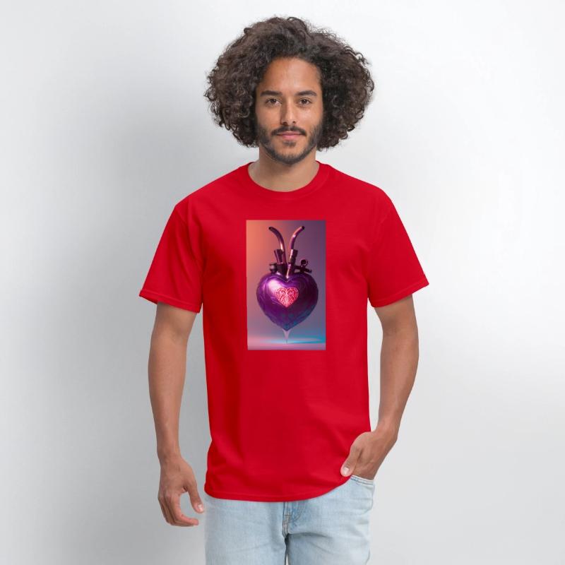 Modern Art Heart Robotic Futuristic Purple Design
