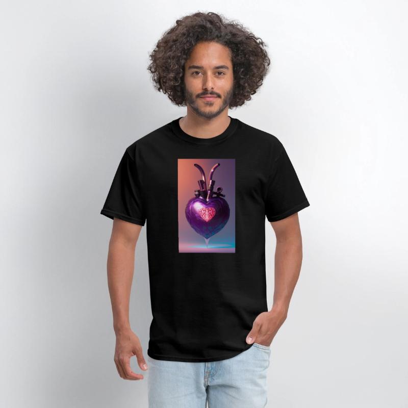 Modern Art Heart Robotic Futuristic Purple Design