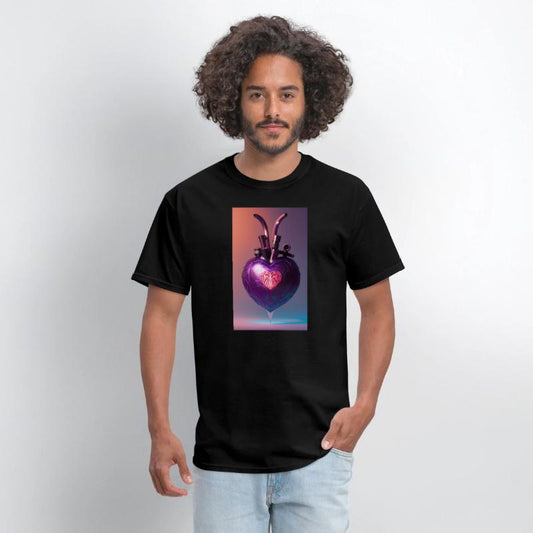 Modern Art Heart Robotic Futuristic Purple Design