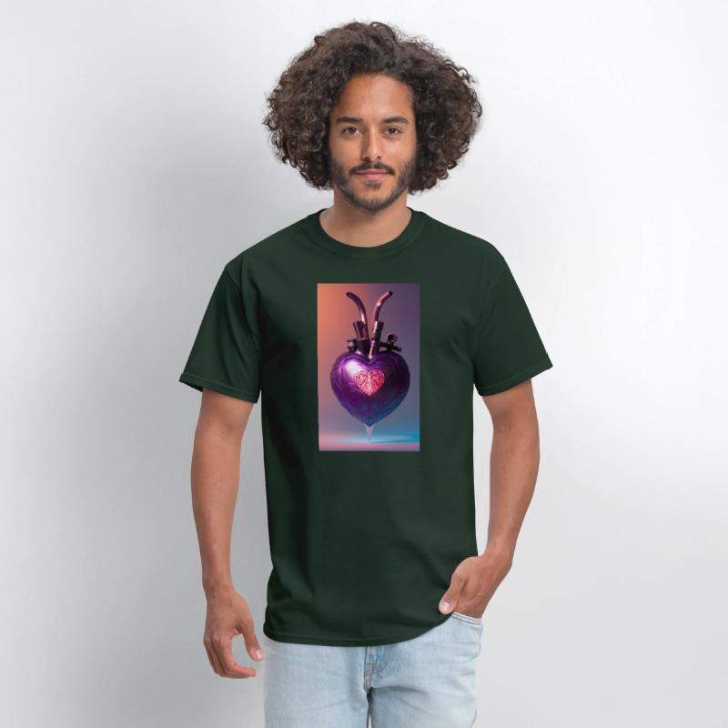 Modern Art Heart Robotic Futuristic Purple Design
