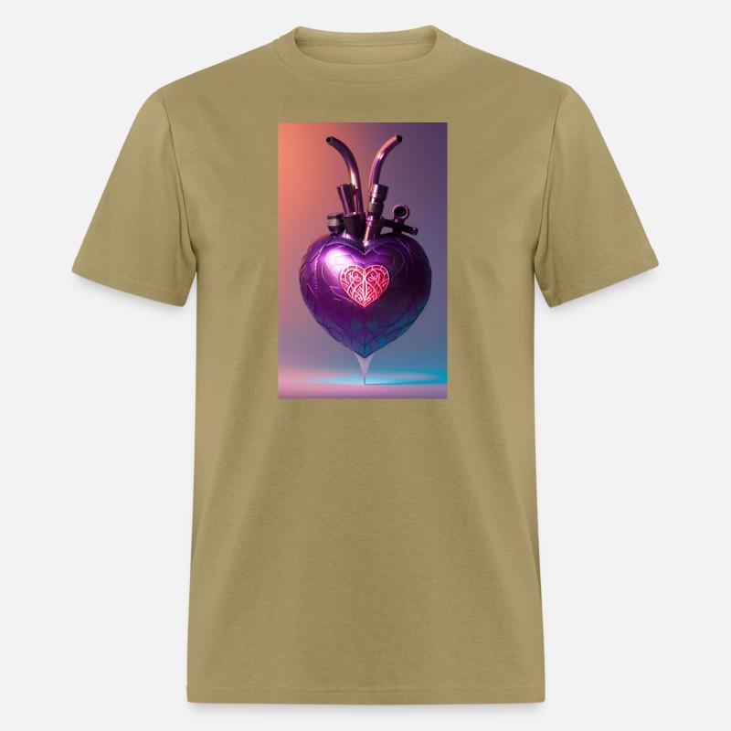 Modern Art Heart Robotic Futuristic Purple Design