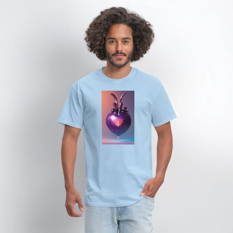 Modern Art Heart Robotic Futuristic Purple Design