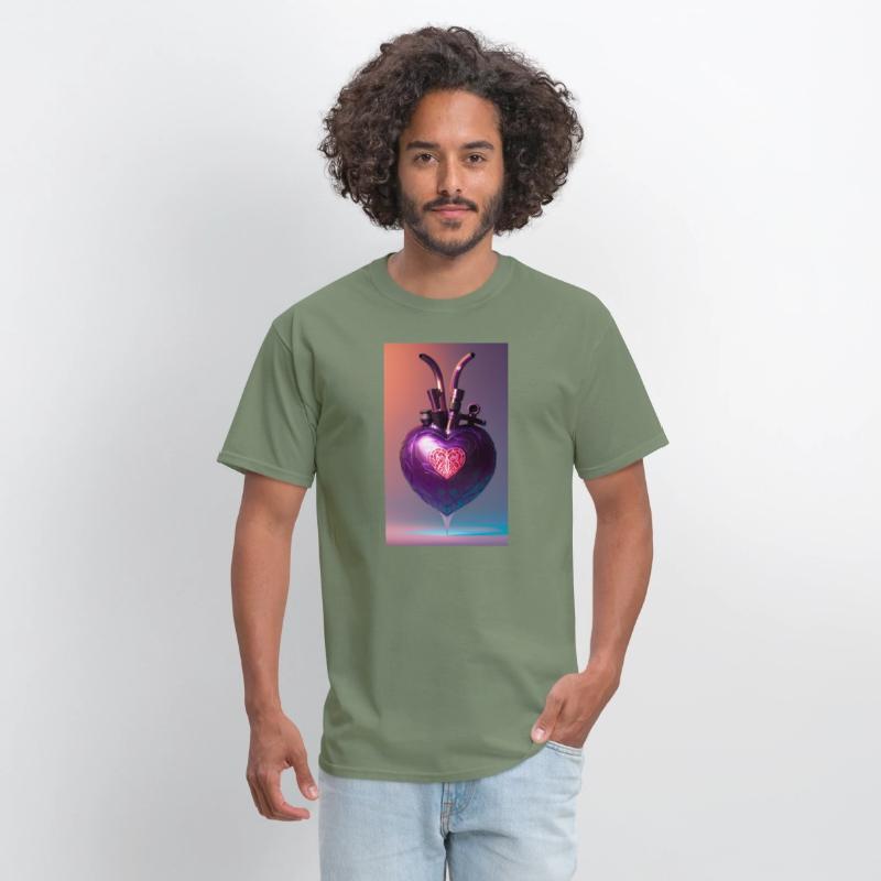 Modern Art Heart Robotic Futuristic Purple Design
