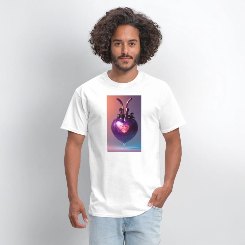 Modern Art Heart Robotic Futuristic Purple Design
