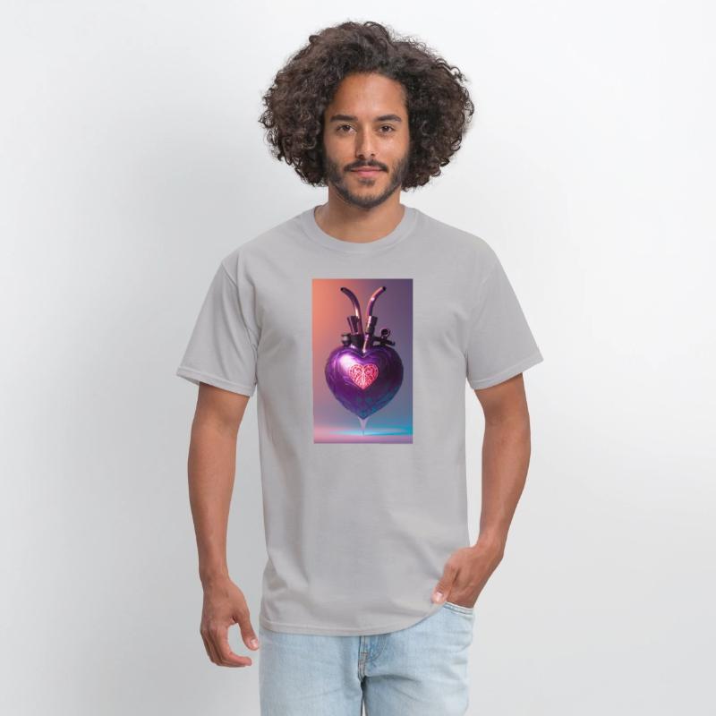 Modern Art Heart Robotic Futuristic Purple Design