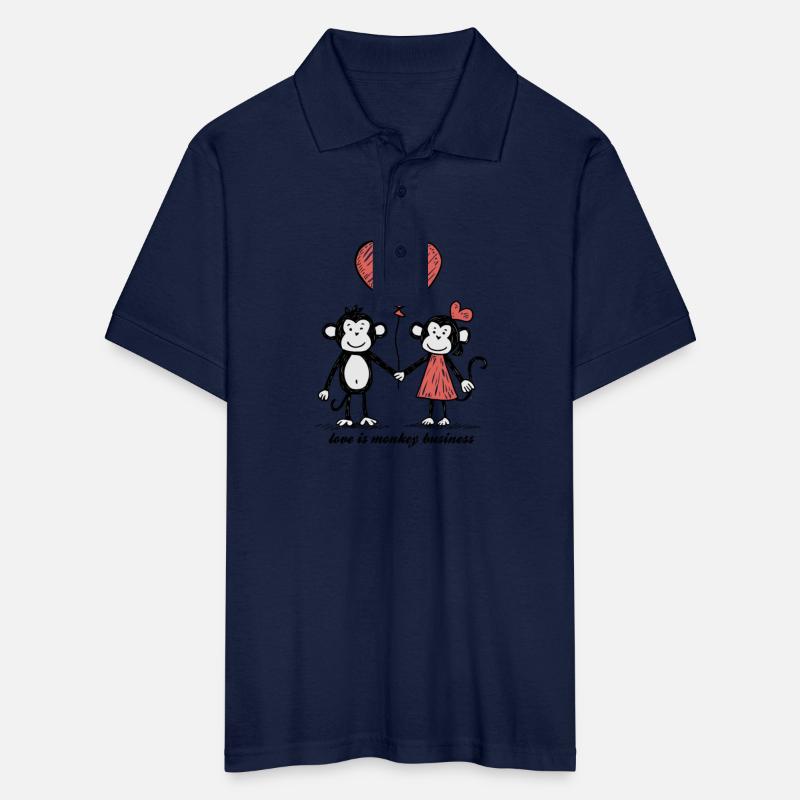 Monkey Lovers Stick Figure Couple