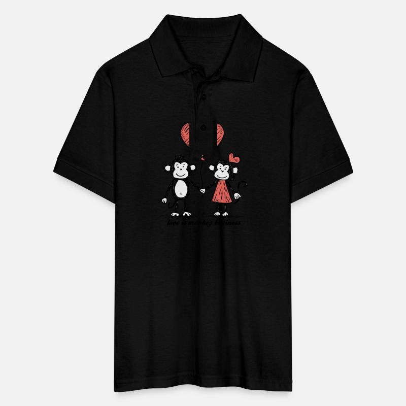 Monkey Lovers Stick Figure Couple