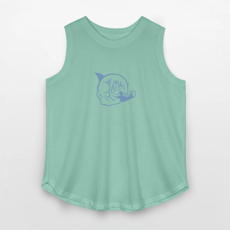 Muscular Shark Bodybuilder Workout Silhouette