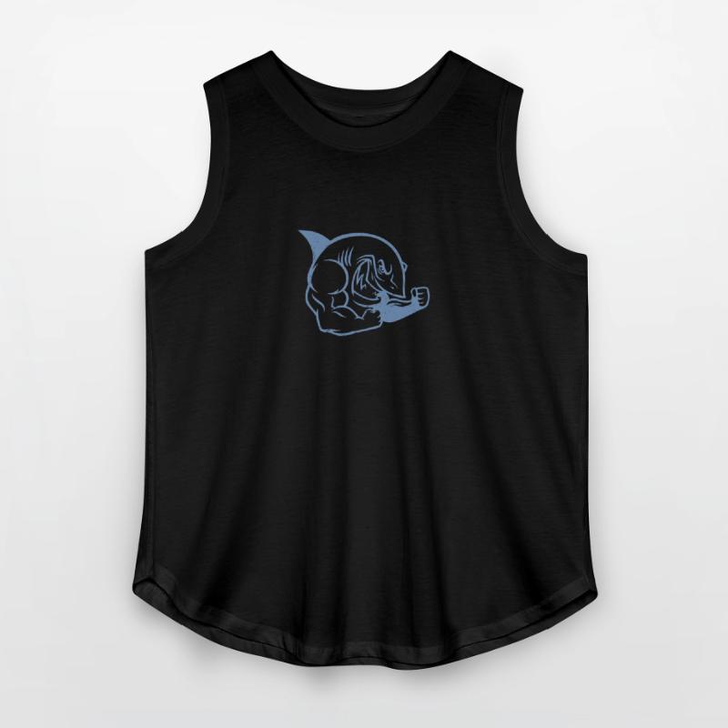 Muscular Shark Bodybuilder Workout Silhouette