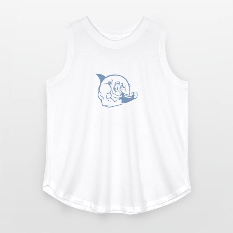 Muscular Shark Bodybuilder Workout Silhouette