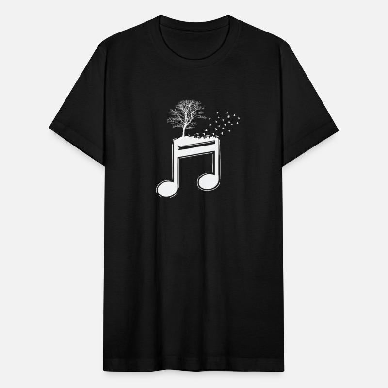 Music Notes with Tree and Birds Music