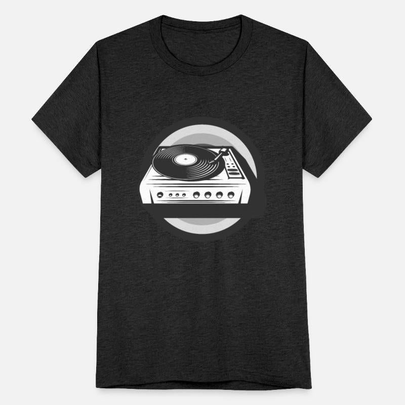 Music Shirt, Vinyl Record Player Sketch Drawing