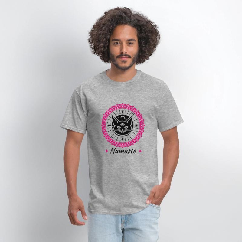 Namaste mandala zen cat tshirt and apparel