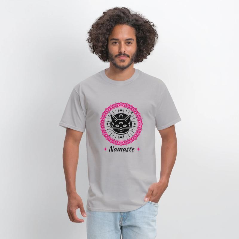 Namaste mandala zen cat tshirt and apparel