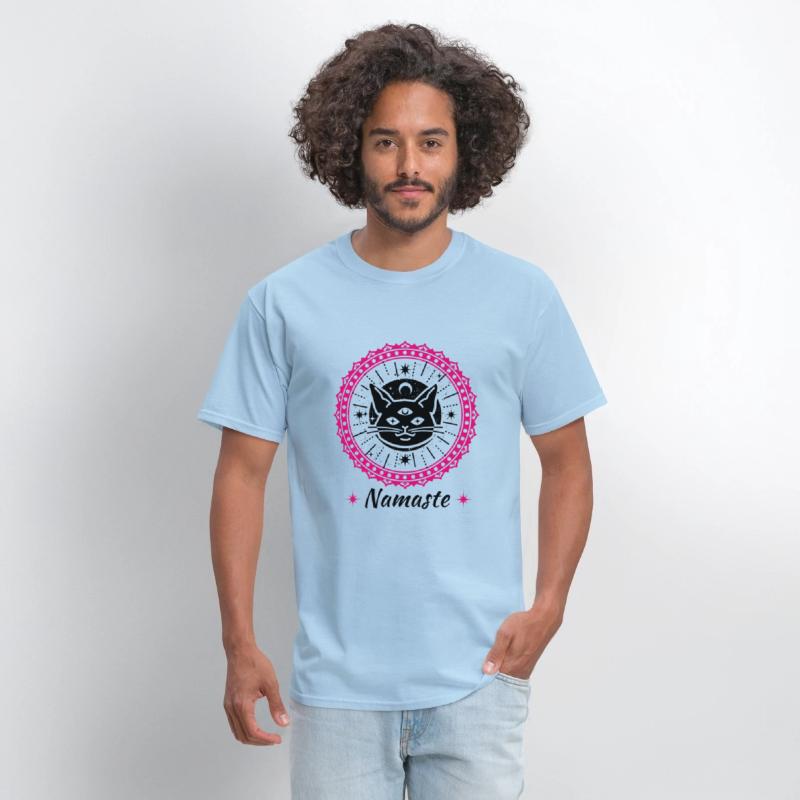 Namaste mandala zen cat tshirt and apparel