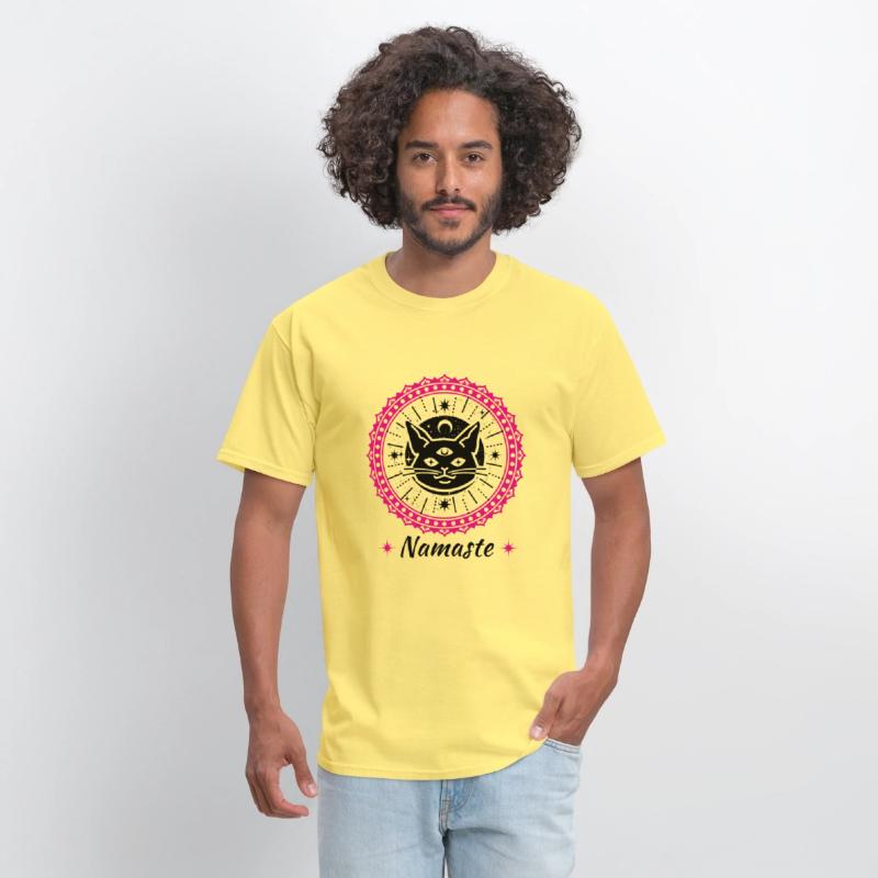 Namaste mandala zen cat tshirt and apparel