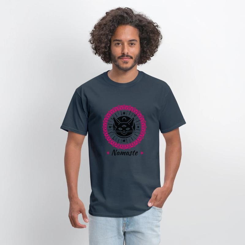 Namaste mandala zen cat tshirt and apparel