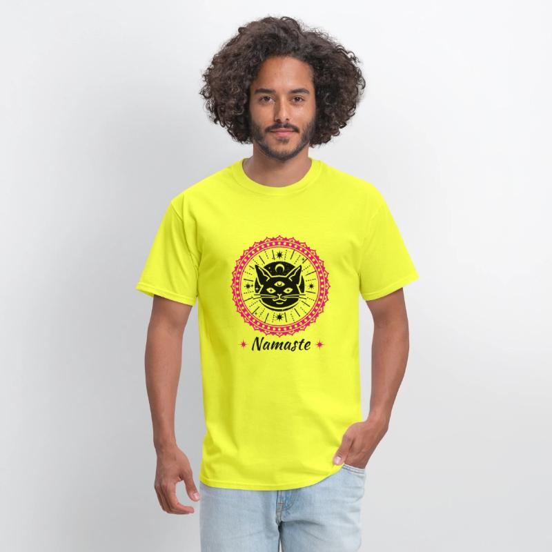 Namaste mandala zen cat tshirt and apparel