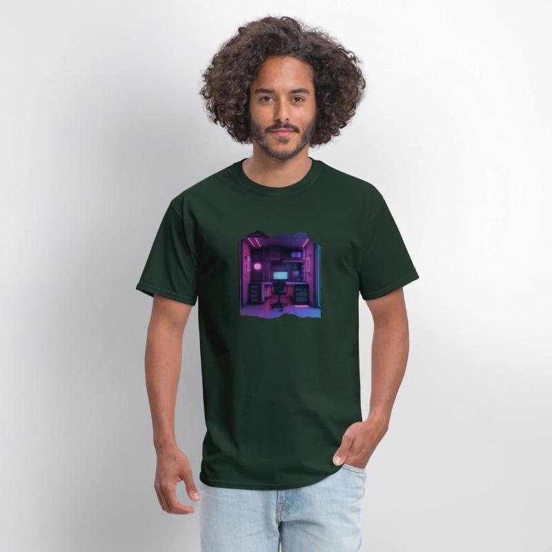Neon Gamer Room Isometric Print - Pop Colors