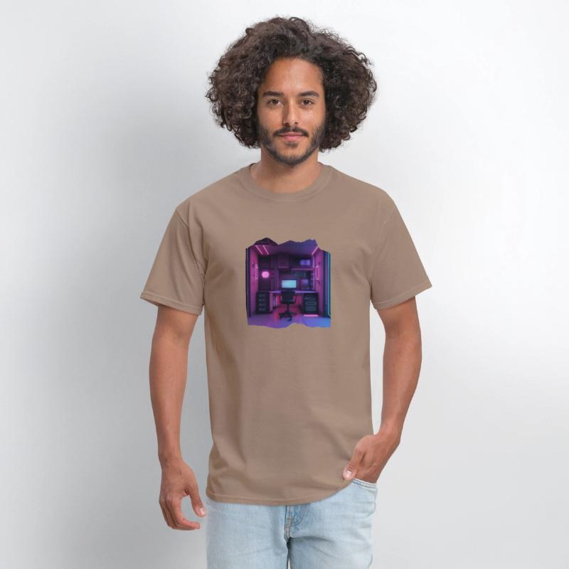 Neon Gamer Room Isometric Print - Pop Colors